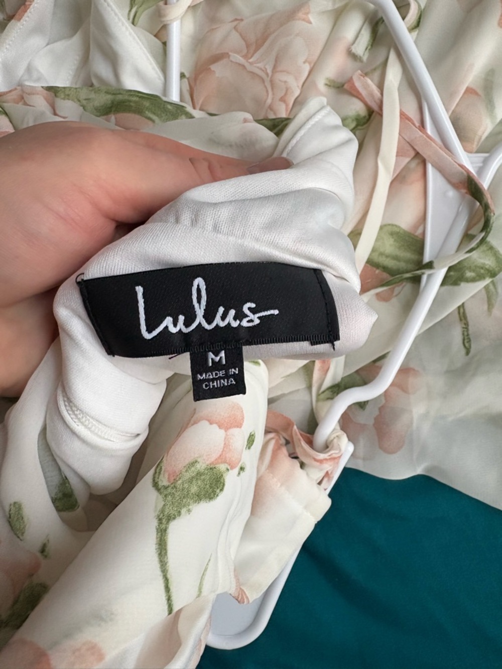 Lulu's Cream Maxi Dress with Pink Floral Print - Picture 4 of 4
